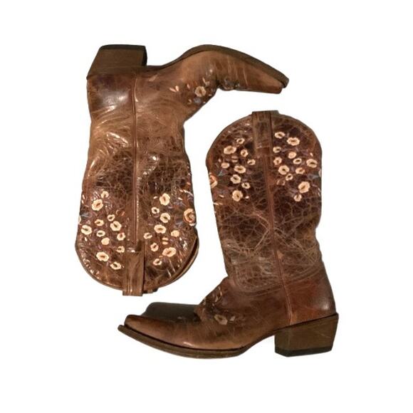 Shyanne Shoes - Shyanne Maisie Floral Embroidered Western Leather Boots 8.5